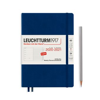 Agenda Semanal 18 Meses 2020-2021 Leuchtturm1917 A5 Navy e Notebook