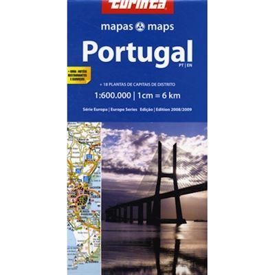 Mapa de Portugal - 2 Faces (80,5 x 111,5 cm) - Plastificado de Parede -  Porto Editora