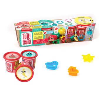 Plasticina com Aromas e Brilhantes: 3 Potes + Moldes - Tutti Frutti
