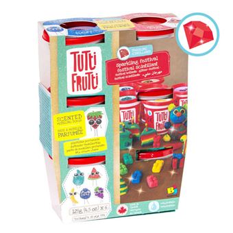 Plasticina com Aromas e Brilhantes: 6 Potes - Tutti Frutti