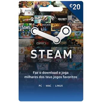 Cartão Steam Wallet 20€ - Serviço Informática - Compra na Fnac.pt