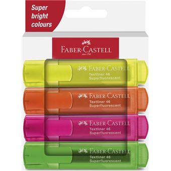 Marcadores Faber - Castell Textliner 46 Superfluorescente - 4 Unidades - 1