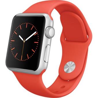 Apple Watch Sport 38 Prateado | Bracelete Sport Laranja - Smartwatch