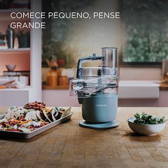 Kenwood MultiPro Go FDP22.130GY – Robot Culinaire Compact 1.3L 650W Gris Bleu – Hacher, Mixer, Râper Tout En Un