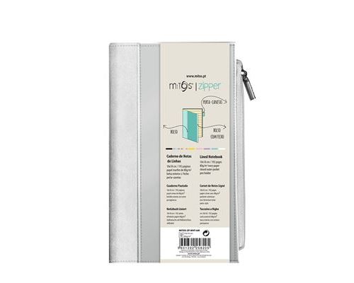 Caderno de Notas Pautado Artimbal Mitos Zipper com Bolso - Branco