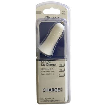 Carregador Isqueiro Sinox USB-A | USB-C - Branco