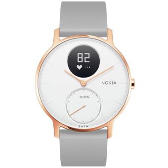 Monitor Atividade Nokia Steel HR 36mm - Rosa Dourado + Pulseira Silicone - Cinzento