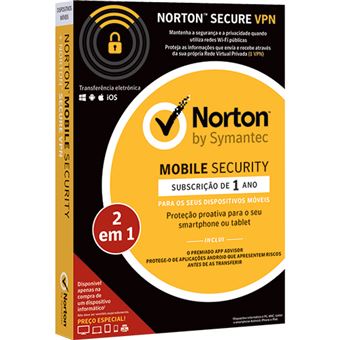 Norton Mobile Security - 1 Ano + Norton Secure VPN - 1 VPN