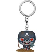 Porta-Chaves Funko Pocket Pop! Figura com Cabeça Oscilante Marvel Zombies: Zombie Captain America