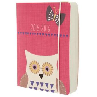 Agenda Diária Escolar Pink Owls A6 2015/2016