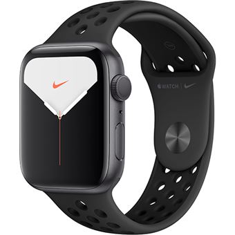 Apple Watch Nike Series 5 44mm - Alumínio Cinzento | Bracelete Desportiva Nike - Antracite | Preto
