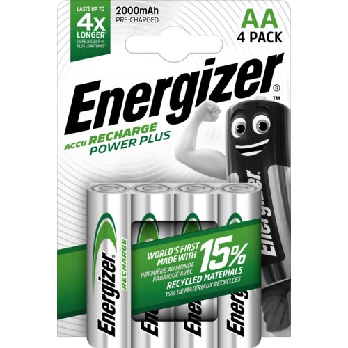 Energizer Accu Recharge Power Plus 2000 AA BP4 Níquel-hidreto metálico 2000mAh 1.2V pilha recarregável