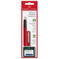 Caneta de Tinta Permanente Faber-Castell School+ com 6 Recargas - Vermelho