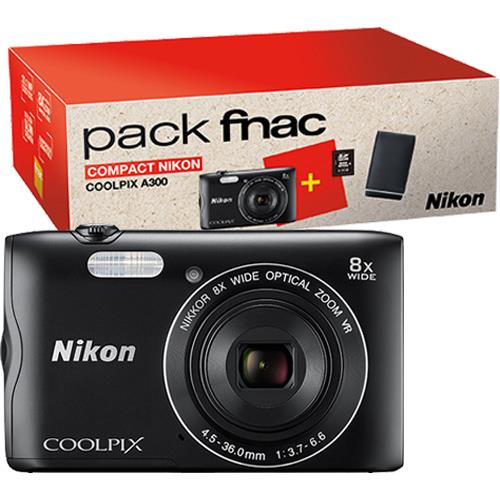 Nikon Câmera digital Coolpix A300 20 MP Point & Shoot, preta