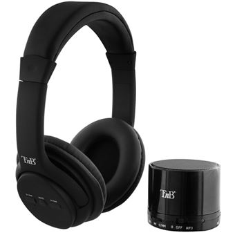 Auscultador + Coluna Bluetooth TNB Hashtag 2 em 1 - Preto
