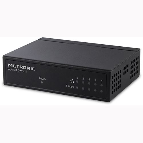 Switch Ethernet RJ45 Metronic 5 Portas 1GB