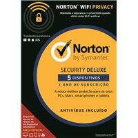 Norton Security Deluxe - 5 Dispositivo - 1 Ano