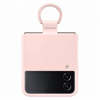 Capa Samsung Silicone + Anel para Samsung Galaxy Z Flip 4 - Rosa - 1