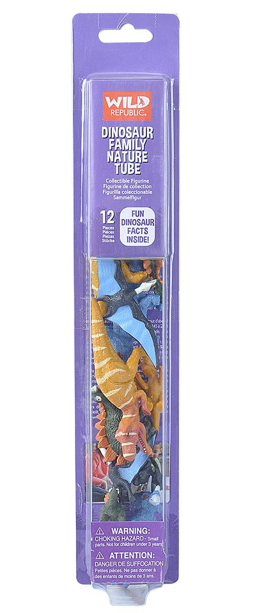 12 Figuras Nature Tubes Dionosaur Family - Wild Republic