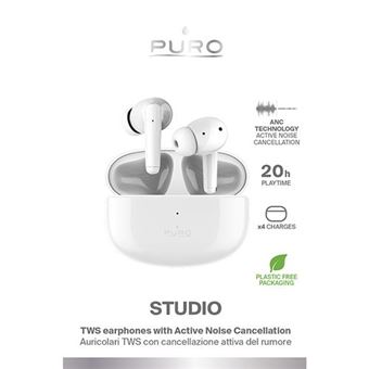 Auriculares Bluetooth True Wireless Puro Studio Branco