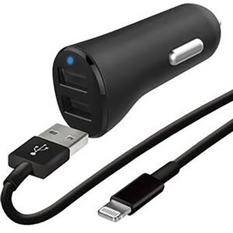 Carregador de Isqueiro Wefix + Cabo USB para Lightning 1m - Preto