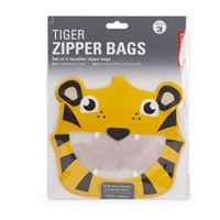 Saco Reutilizável Kikkerland - Tiger Zipper Bags - 3 Unidades