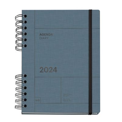 Agenda 2026 Día Por Página A5 - Espiral, 336 Páginas, Enero-Diciembre, En Español, Color Segovia Negra
