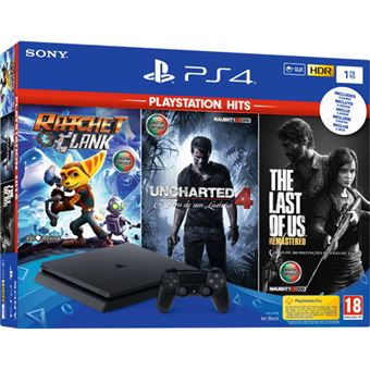 Consola Sony PS4 1TB + Ratchet & Clank + Uncharted 4 + The Last of Us -  Consola - Compra na