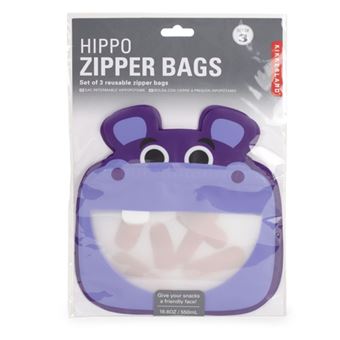 Saco Kikkerland - Hippo Zipper Bags - 3 Unidades