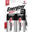 Pilhas Energizer D LR20 Max - Blister de Cartão 2 Unidades