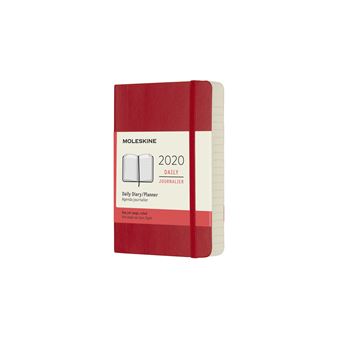 Agenda Diária 12 Meses 2020 Moleskine Bolso Soft Vermelha