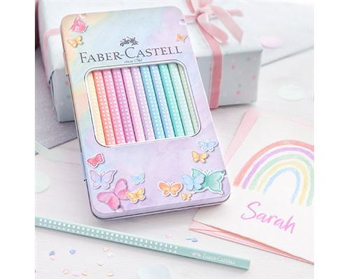 Lapis cor 18cm Faber Castell Sparkle cx Metalica 12un Pastel