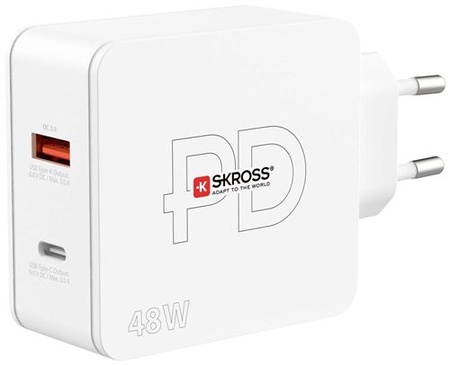 Adaptador Multi USB-C+USB-A com Power Delivery Skross- Branco