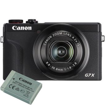 Máquina Fotográfica Compacta Canon PowerShot G7 X Mark III - Kit Bateria - Preto - 1