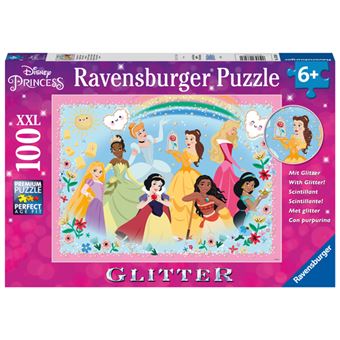 Puzzle Princesas Disney Glitter - 100 Peças XXL - Ravensburger - Puzzle ...