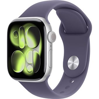 Apple Watch Series 11 Cellular - 42mm - Alumínio Prateado | Sport Band - Roxo névoa - M/L - 1