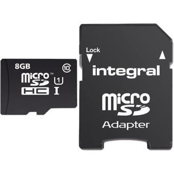 Integral MicroSDHC 8GB Classe 10 + Adaptador SD