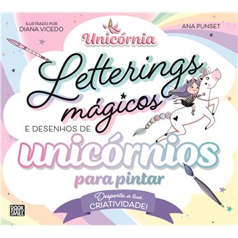 Letterings Mágicos e Desenhos de Unicórnios para Pintar - 1