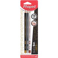 Lápis de Grafite Maped Black'Peps Deco HB2 - 3 Unidades