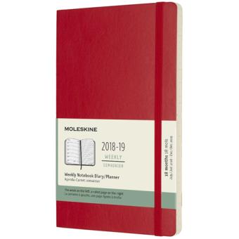 Agenda Semanal 18 Meses 2018-2019 Moleskine Notebook Soft Vermelho Grande
