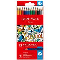 Lápis de Cor Aguarela Caran d'Ache School Line - 12 Unidades Caixa em Cartão