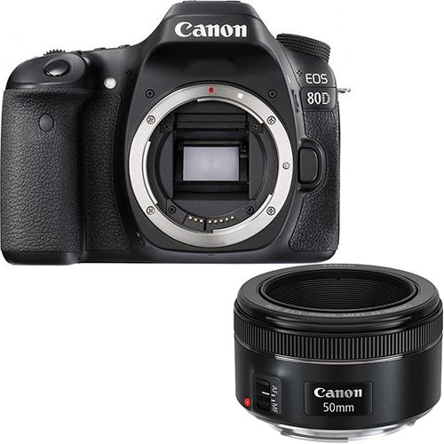 Máquina Fotográfica Reflex Canon EOS 80D + EF 50mm f/1.8 STM 