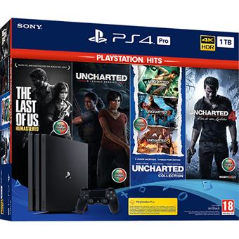 Consola Sony PS4 Pro 1TB + The Last of Us Hits + Uncharted 4: A