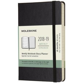 Agenda Semanal 18 Meses 2018-2019 Moleskine Notebook Preto Bolso