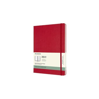 Agenda Semanal 18 Meses 2020-2021 Moleskine XL Vermelha