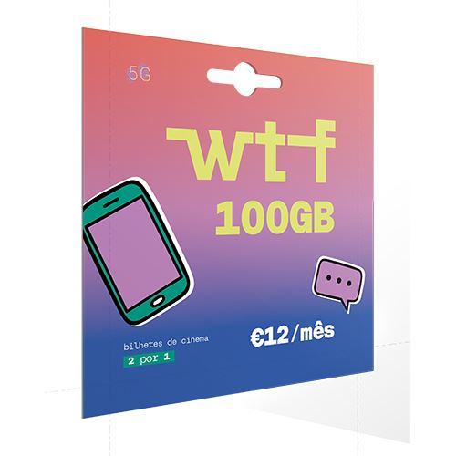 Cartão SIM WTF 100GB - 12€