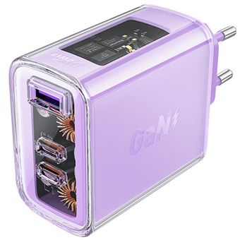 Carregador Acefast Power Delivery 65W USB-C/A - Roxo - 1