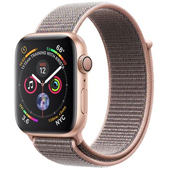 Apple Watch Series 4 44mm - Alumínio Dourado | Bracelete Loop Desportiva - Rosa Areia