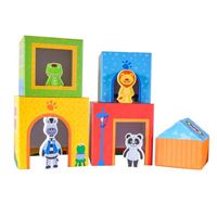 Torre de Empilhar do Panda em Madeira - Concentra - Outlet - Embalagem Original Danificada