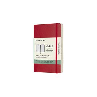 Agenda Semanal 18 Meses 2020-2021 Moleskine Bolso Soft Vermelha